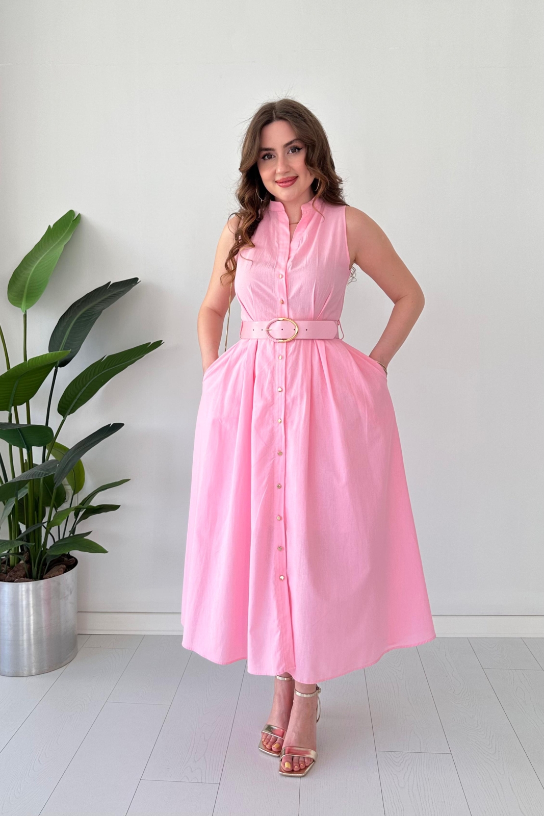 Astarlı Summer Elbise Pembe - Thumbnail