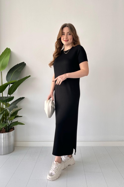Robe basique en modal noire