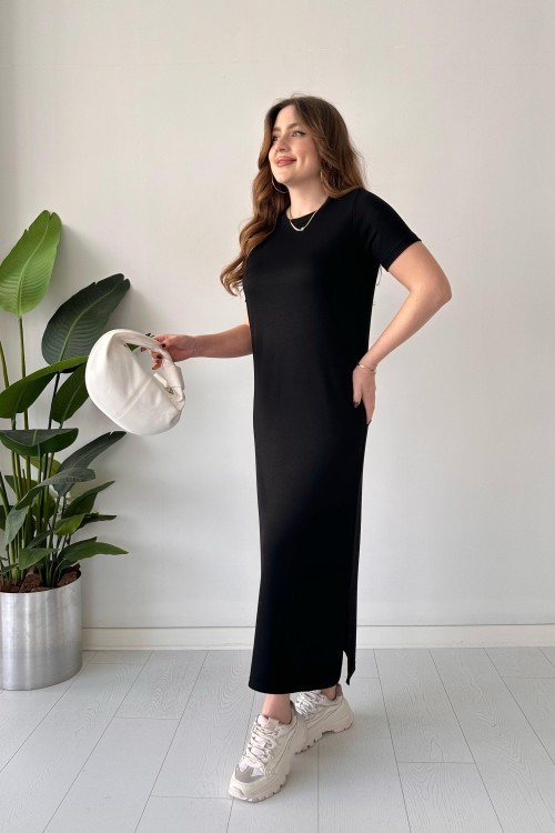 Robe basique en modal noire