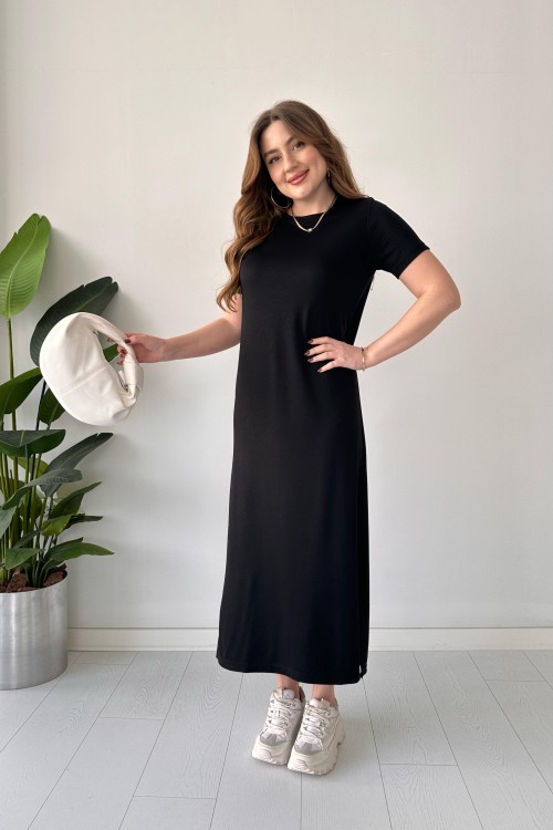 Robe basique en modal noire