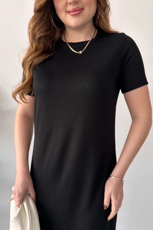 Robe basique en modal noire