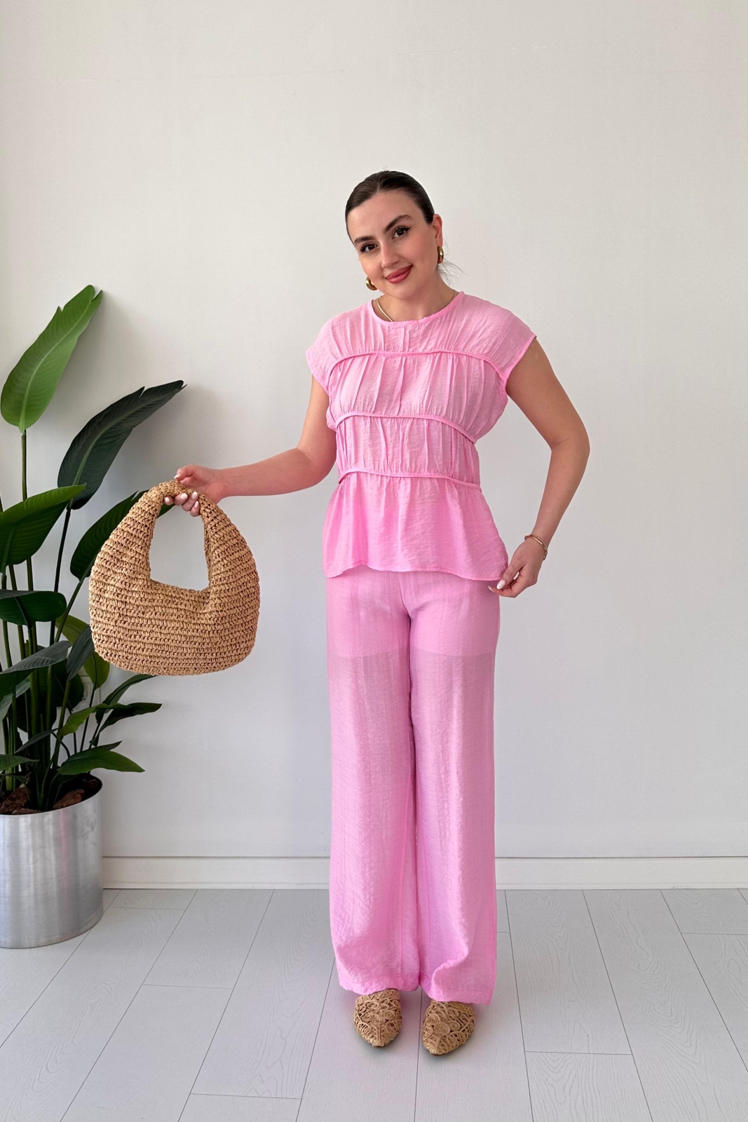 Biye Büzgü Takım Pembe - Thumbnail