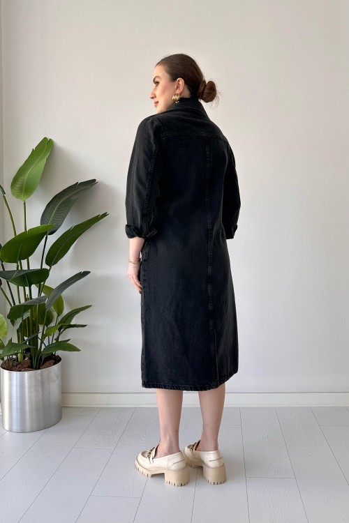Robe en jean Snap Anthracite