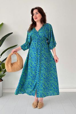 Çıtır Yarasa Elbise Yeşil - Thumbnail