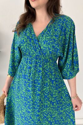 Çıtır Yarasa Elbise Yeşil - Thumbnail