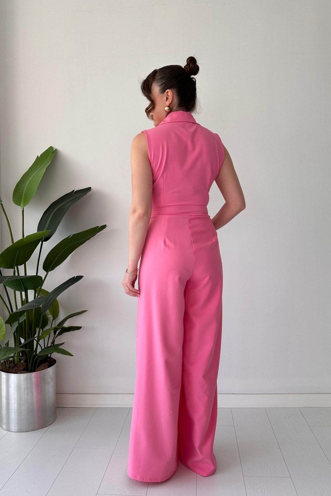 Fermuarlı Tulum Pembe - Thumbnail