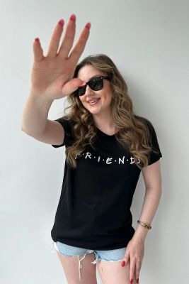 Friends T-shirt Siyah - Thumbnail