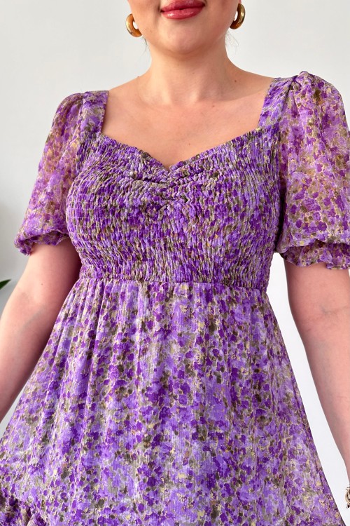 Robe en mousseline de soie Gipeli Spring Lilas