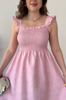 Gipeli Maksi Floral Elbise Pembe - Thumbnail