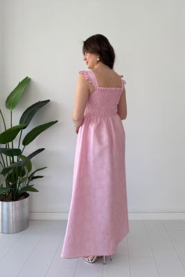 Gipeli Maksi Floral Elbise Pembe - Thumbnail