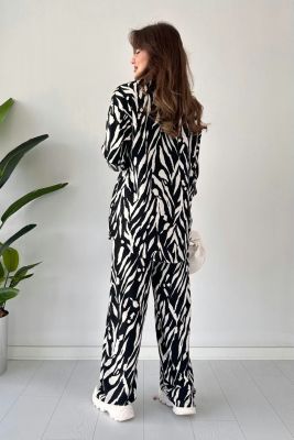 Gömlekli Zebra Takım Siyah - Thumbnail