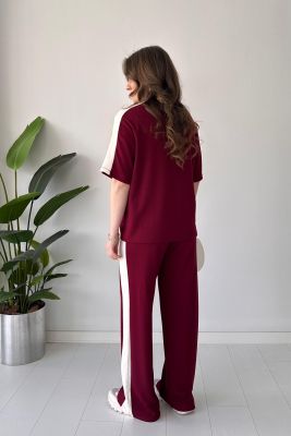 H Parıltılı Modal Takım Bordo - Thumbnail