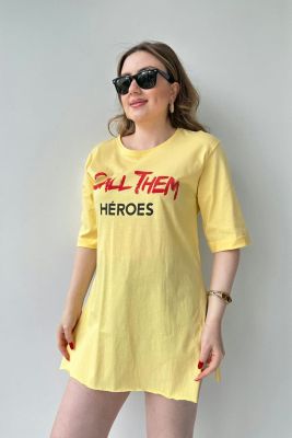 Heroes T-shirt Sarı - Thumbnail