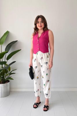 Lady Yelekli Takım Fuşya - Thumbnail