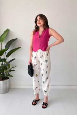 Lady Yelekli Takım Fuşya - Thumbnail