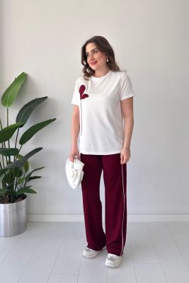 Lale Pike Takım Bordo - Thumbnail