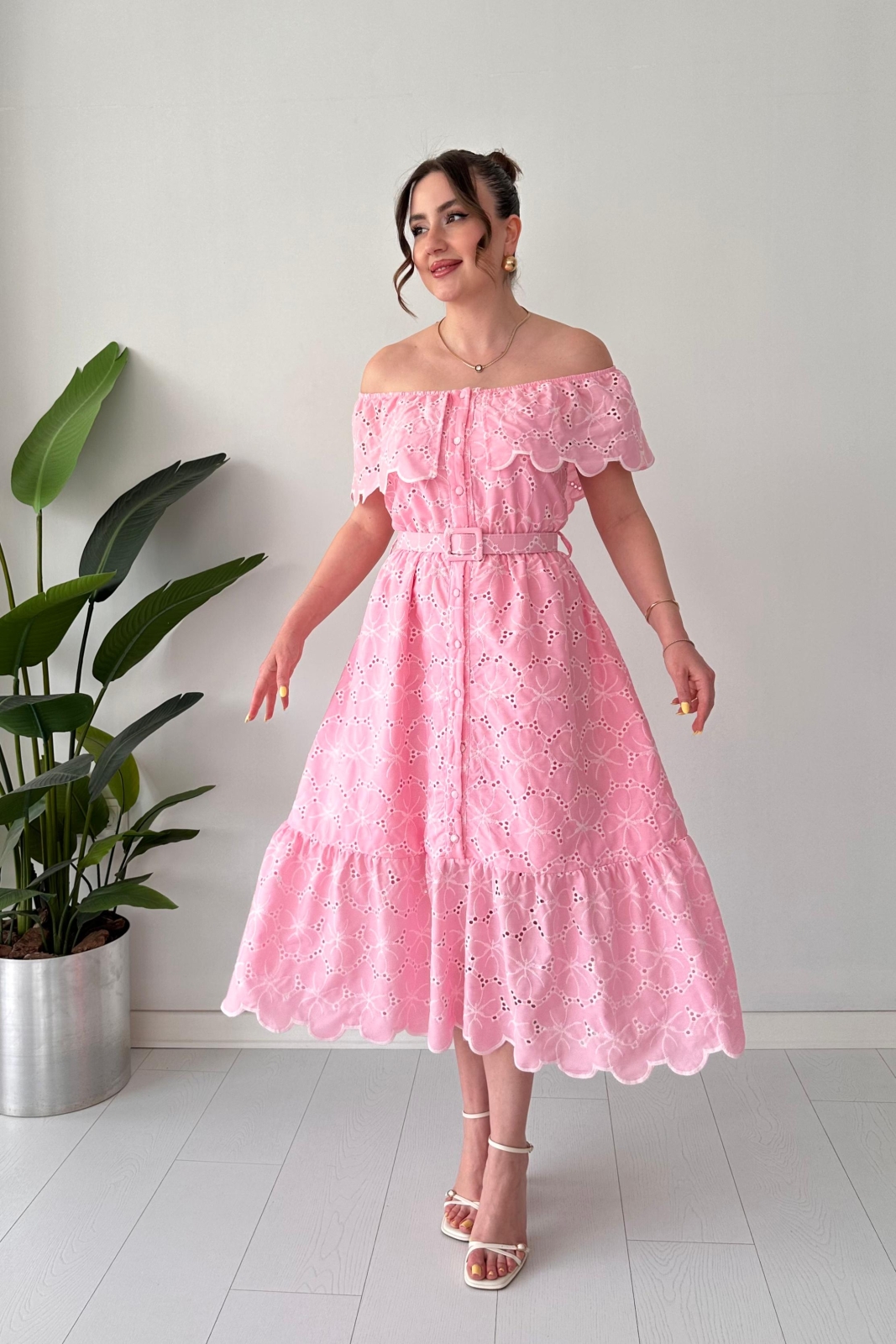 Madonna Brode Elbise Pembe - Thumbnail