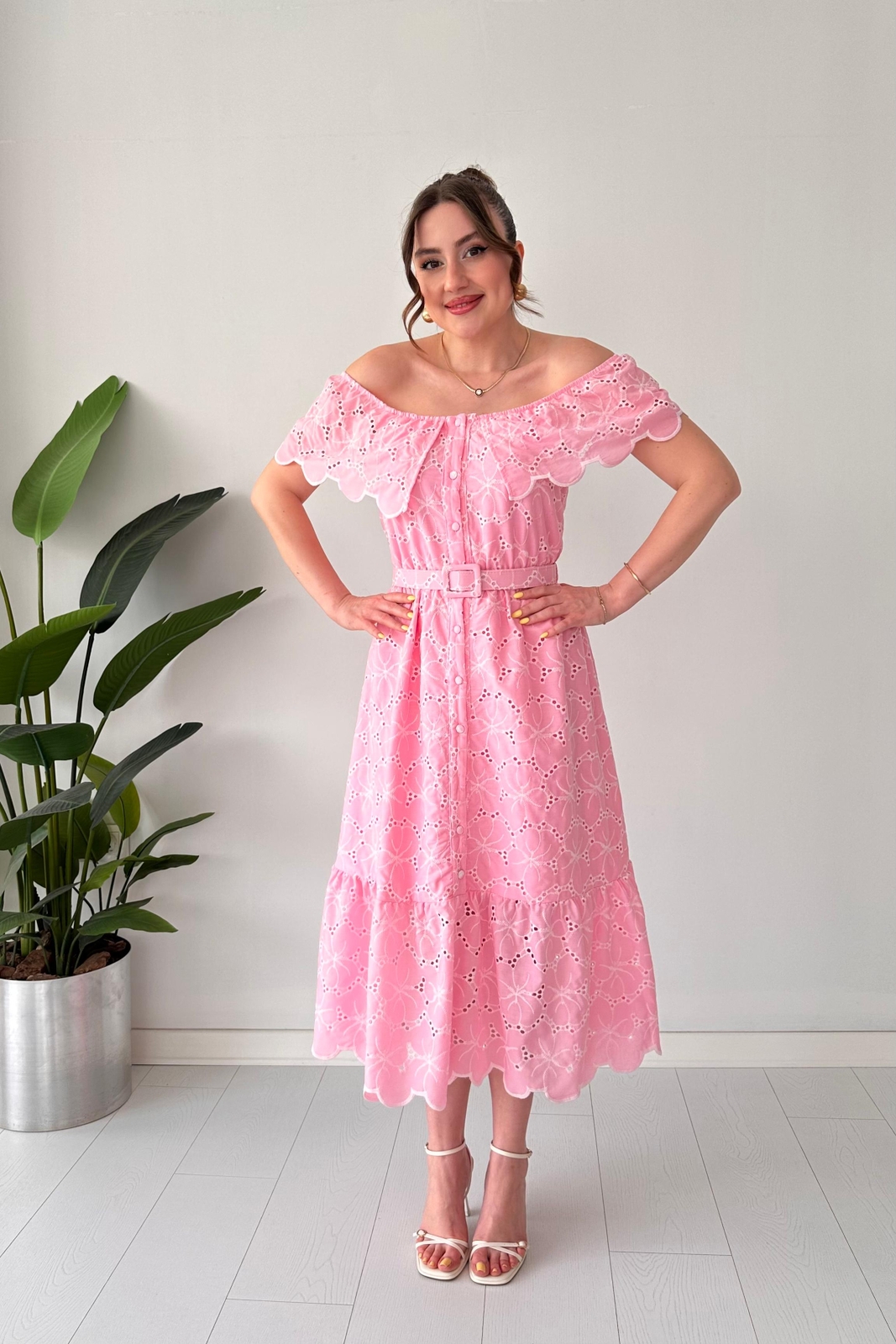 Madonna Brode Elbise Pembe - Thumbnail