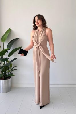 Ön Bağlama Tulum Bej - Thumbnail