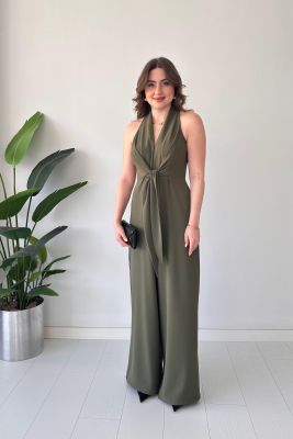 Ön Bağlama Tulum Haki - Thumbnail