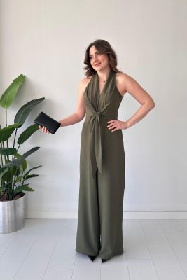 Ön Bağlama Tulum Haki - Thumbnail