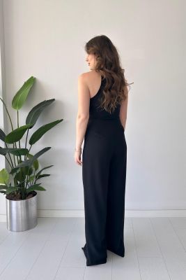Ön Bağlama Tulum Siyah - Thumbnail