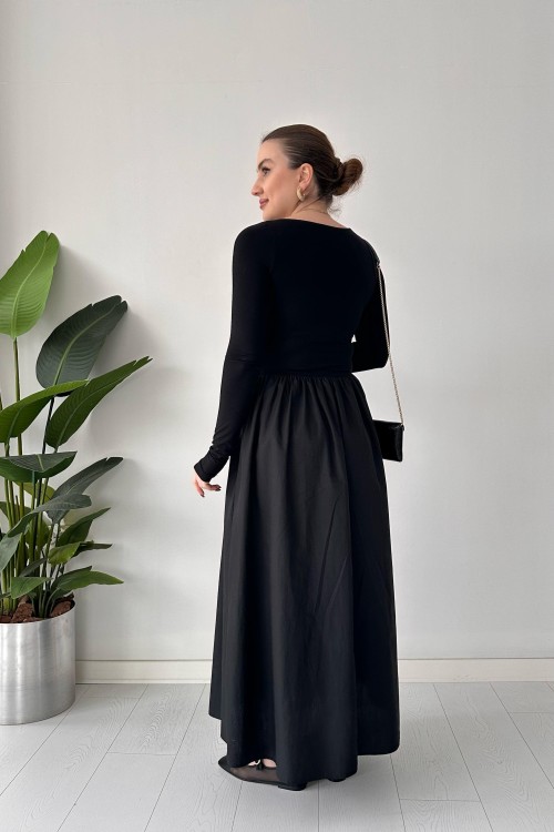 Robe jupe en popeline noire