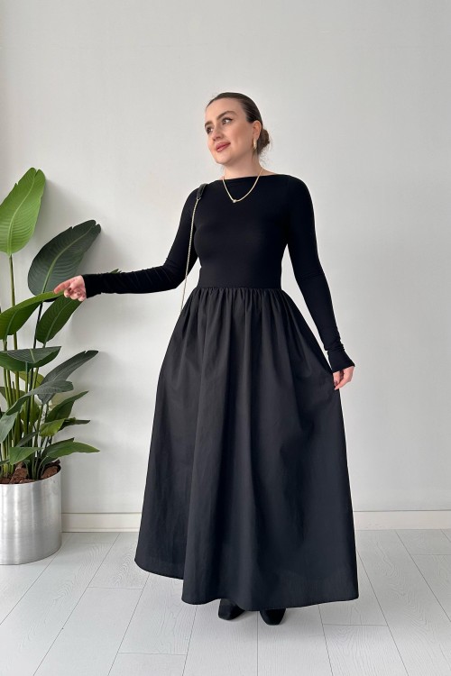 Robe jupe en popeline noire