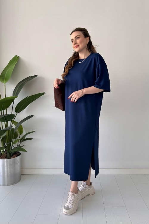 Robe décontractée en modal bleu marine