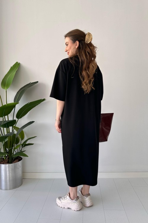 Robe décontractée en modal noire