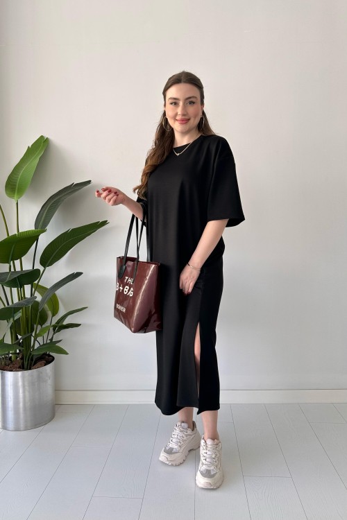Robe décontractée en modal noire