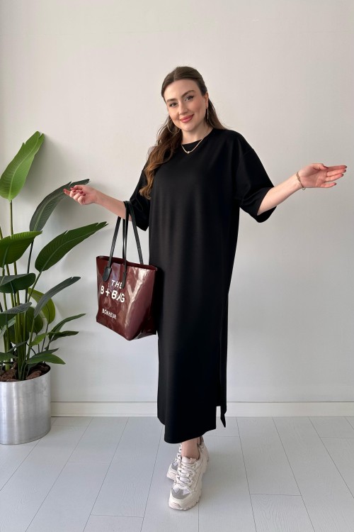 Robe décontractée en modal noire
