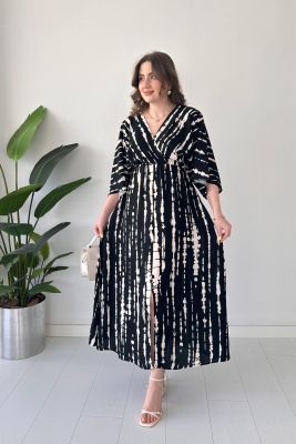 Star Yarasa Elbise Siyah - Thumbnail