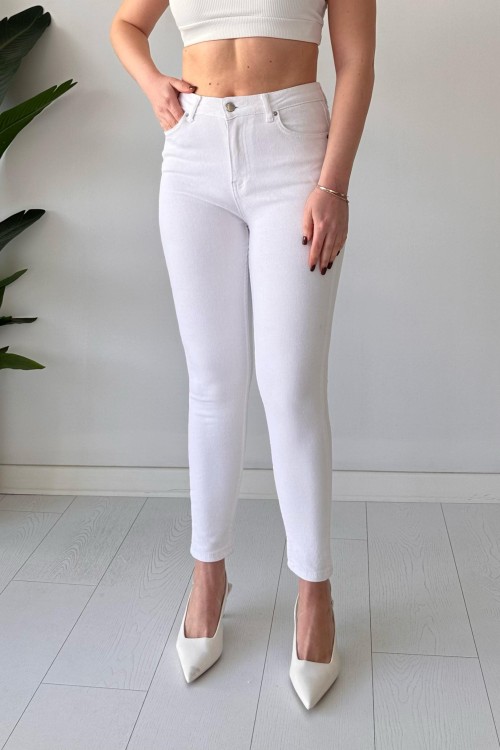 Jean skinny extensible blanc