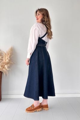 Tasarım Denim Elbise Lacivert - Thumbnail
