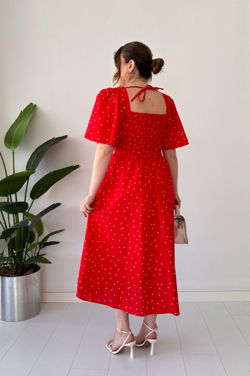 Rouge avec haut Gipel et pois