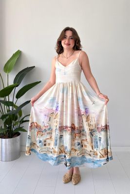 Venice Askılı Elbise Renkli - Thumbnail